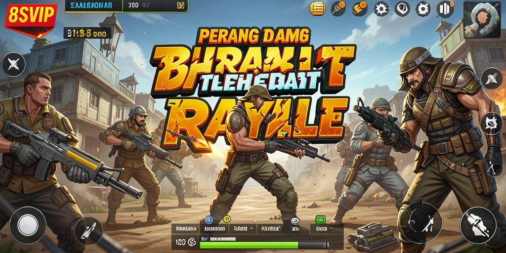 Screenshot aksi seru dalam gameplay Battle Royale 8SVIP.