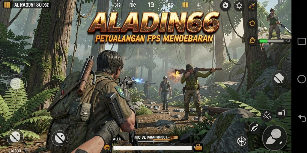 Screenshot gameplay ALADIN66 dengan aksi pertempuran FPS yang mendebarkan.
