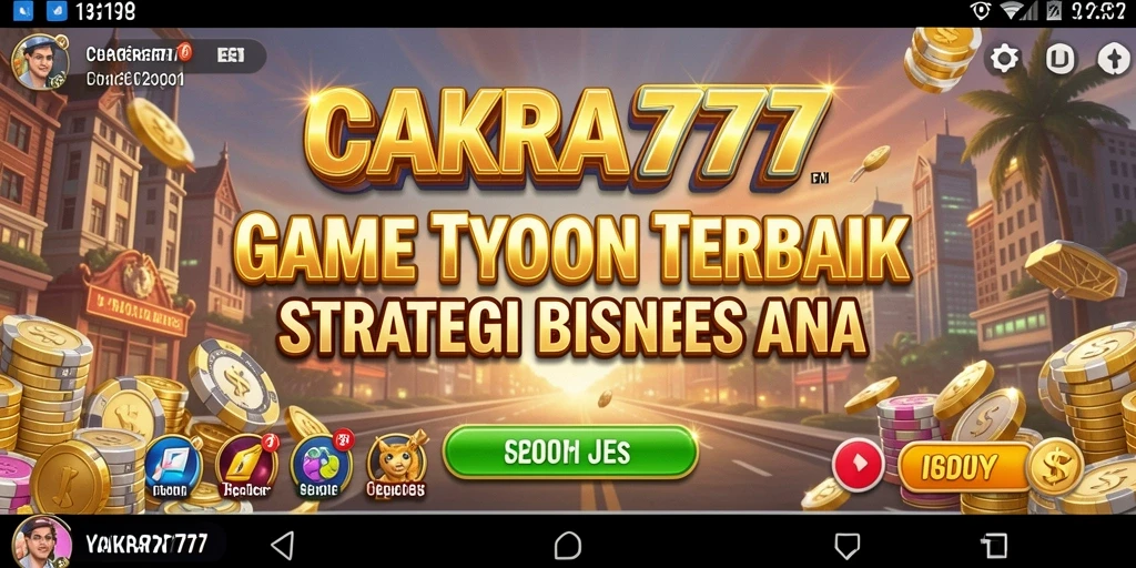 Screenshot utama CAKRA777 menampilkan gameplay Tycoon yang mendebarkan.