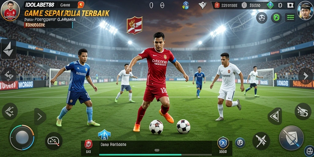Tampilan gameplay seru dari IDOLABET88 yang menampilkan aksi sepak bola.
