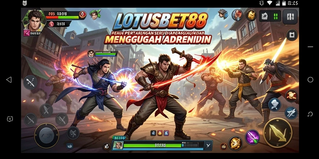 Tampilan aksi pertarungan dinamis di LOTUSBET88.