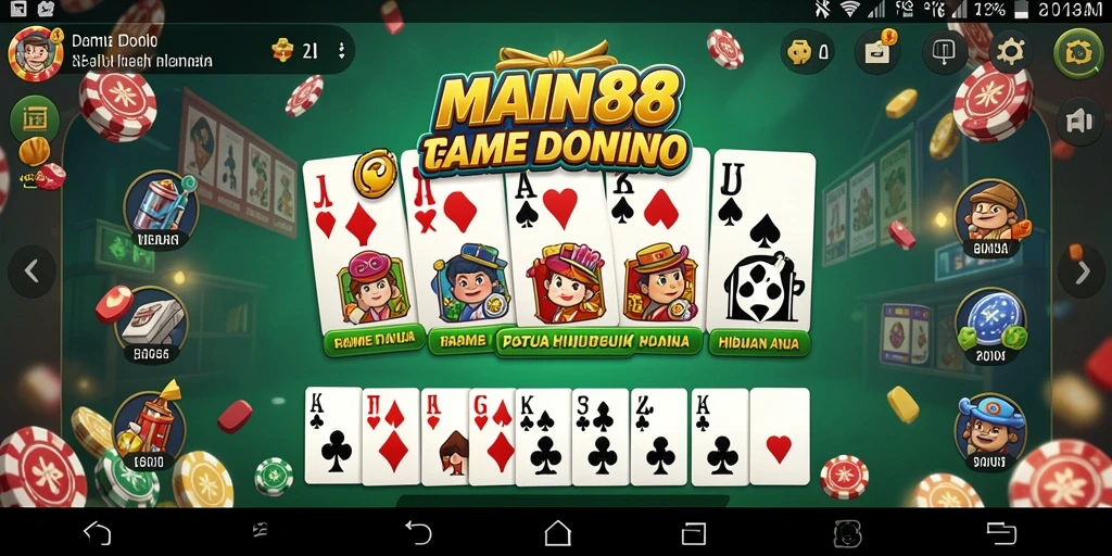 Tampilan utama gameplay Domino di MAIN88 yang seru.