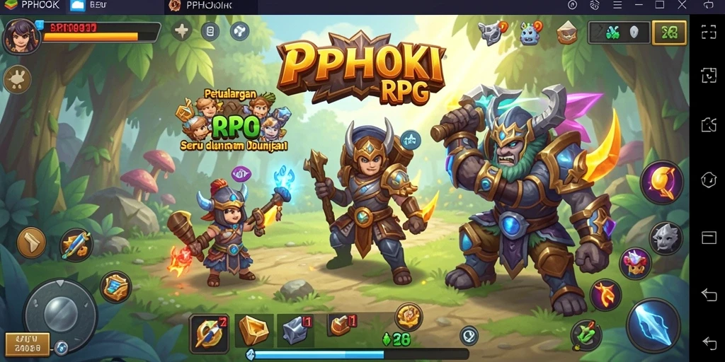 Tampilan gameplay PPHOKI yang menakjubkan dalam pertarungan RPG.