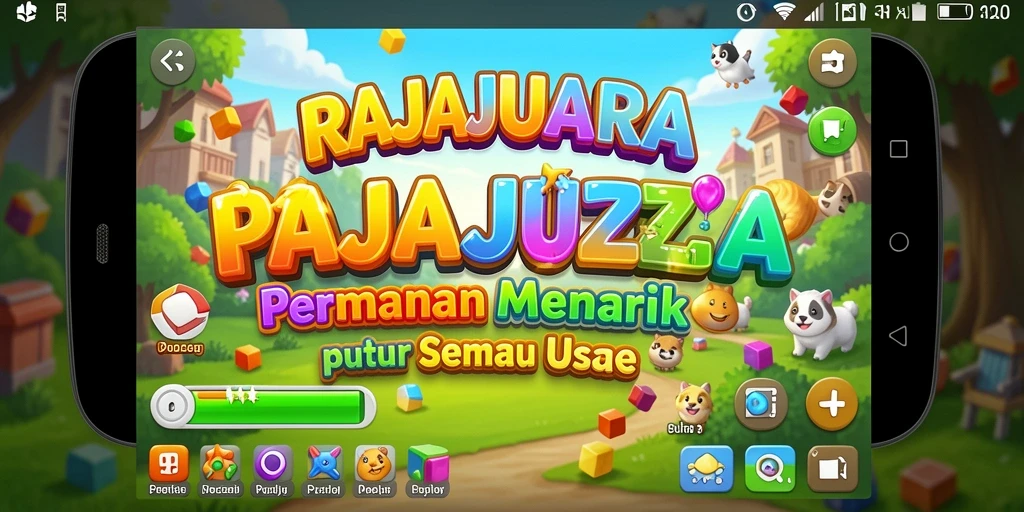 Tampilan gameplay seru dalam RAJAJUARA dengan tantangan puzzle.