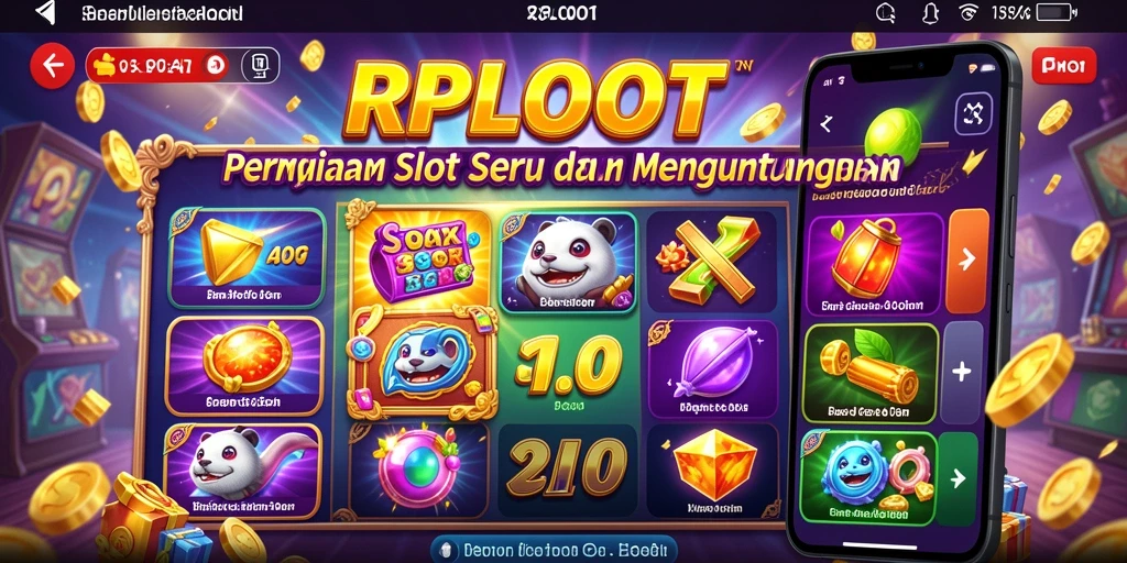 Screenshot RPLOOT menampilkan gameplay seru dengan berbagai tema slot.