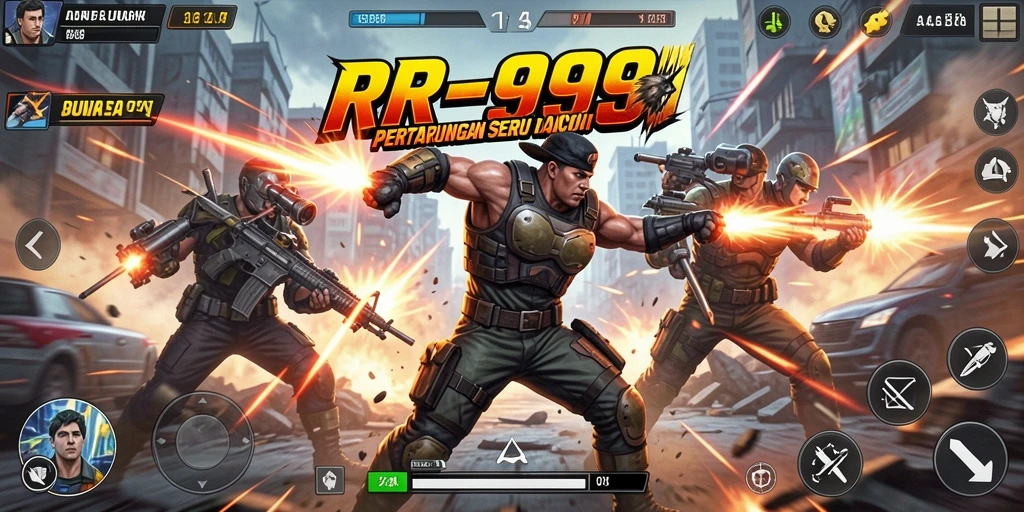Tampilan gameplay aksi seru di RR999 yang penuh tantangan.
