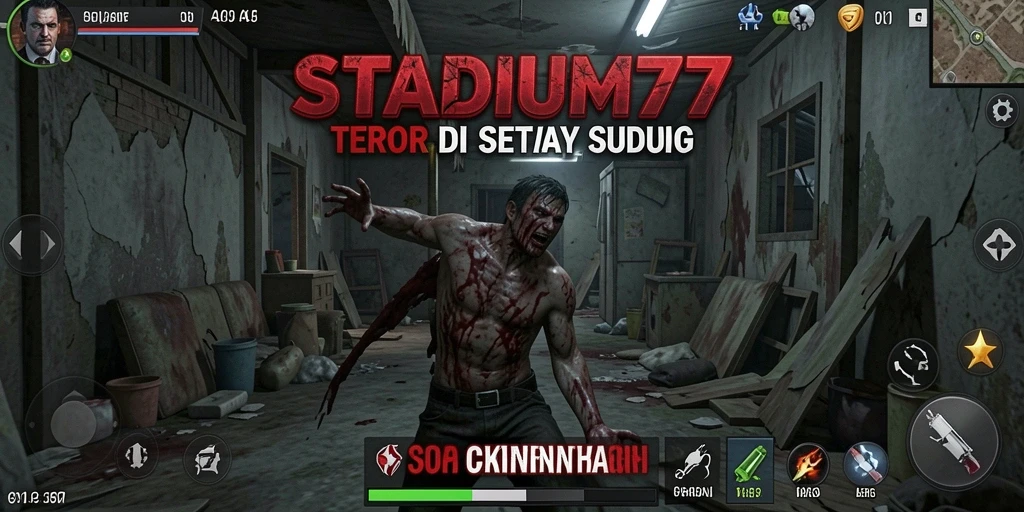 Tampilan gameplay STADIUM77 yang menyeramkan dan penuh ketegangan.