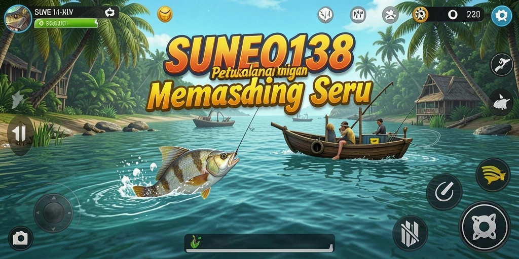 Tampilan gameplay <strong>SUNEO138</strong> dengan teknik memancing yang mendebarkan.