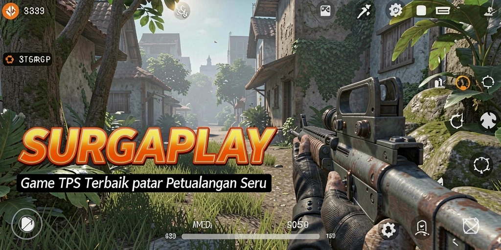Tampilan gameplay SURGAPLAY dengan aksi tembak-menembak yang seru.