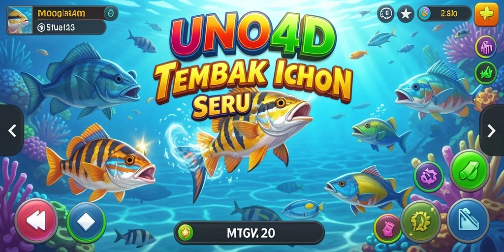 Gambaran gameplay Tembak Ikan yang penuh aksi di UNO4D.