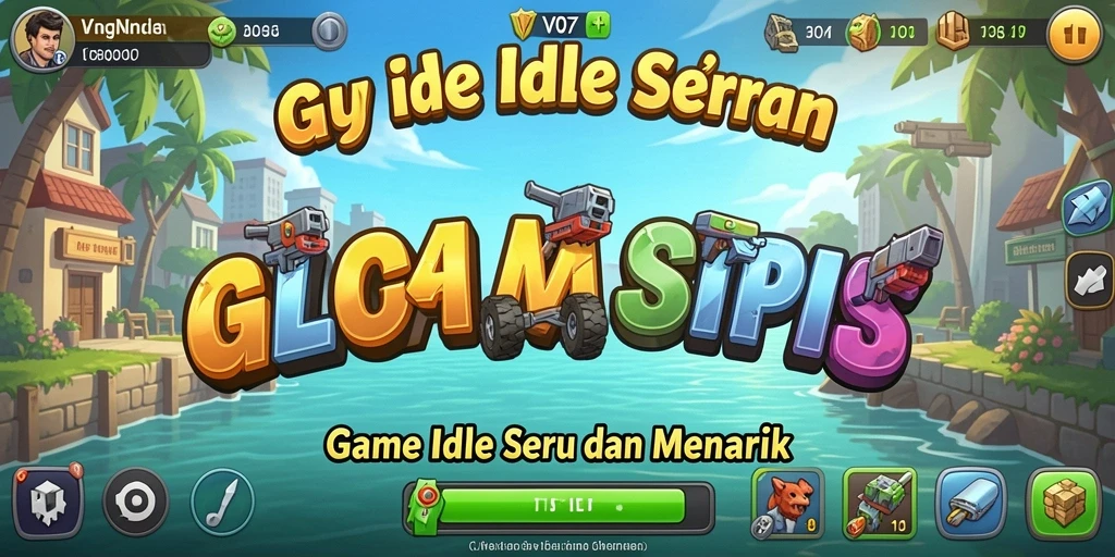 Tampilan gameplay V07 yang menarik dengan karakter Idle berwarna-warni.